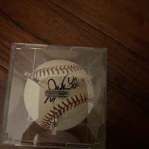 Signed Jerry Coleman San Diego Padres Baseball in Display Case